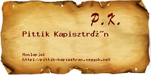 Pittik Kapisztrán névjegykártya